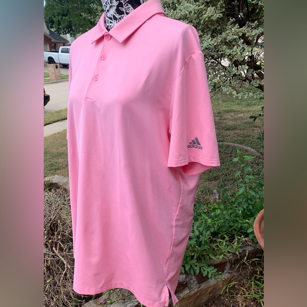Mens Pink adidas Golf Shirt